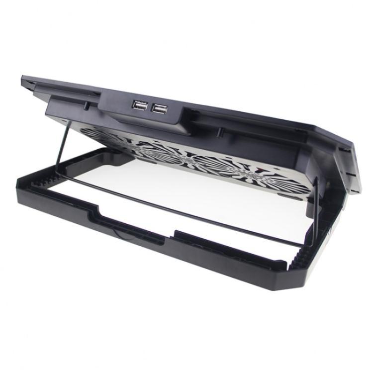 N33 RGB Dual Fans Cooling Pad Adjustable Height Laptop Stand with Phone Holder