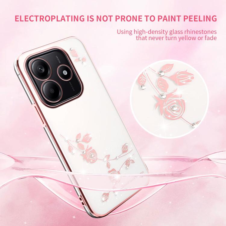 For Xiaomi Redmi Note 14 5G Bling Diamond Flower All-inclusive Phone Case