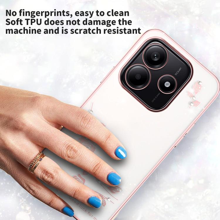 For Xiaomi Redmi Note 14 5G Bling Diamond Flower All-inclusive Phone Case