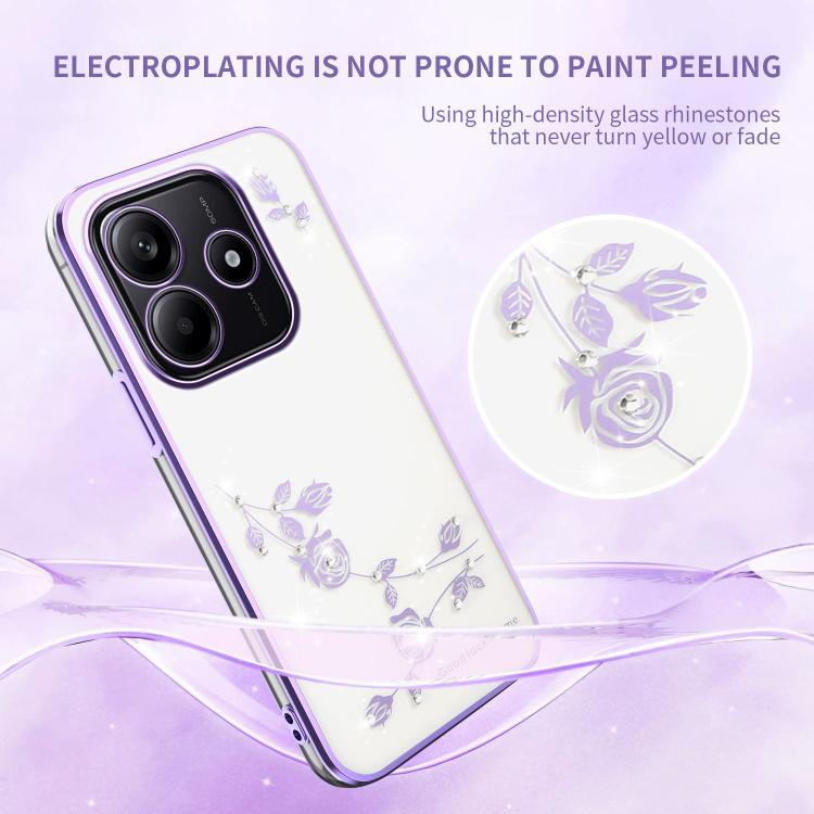 For Xiaomi Redmi Note 14 5G Bling Diamond Flower All-inclusive Phone Case