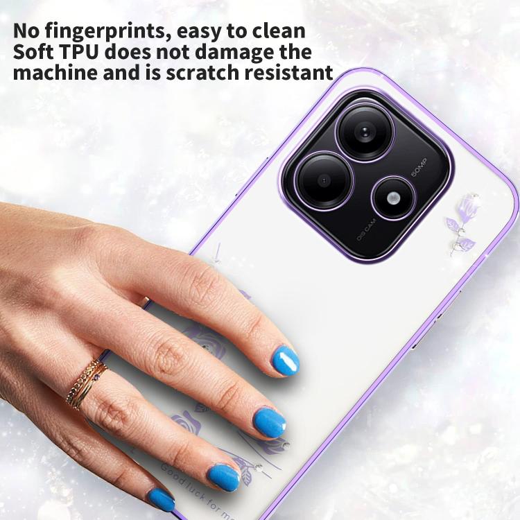 For Xiaomi Redmi Note 14 5G Bling Diamond Flower All-inclusive Phone Case