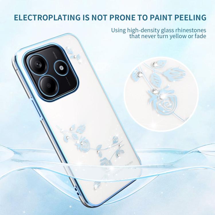 For Xiaomi Redmi Note 14 5G Bling Diamond Flower All-inclusive Phone Case