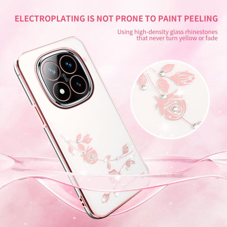 For Xiaomi Redmi Note 14 Pro+ 5G Bling Diamond Flower All-inclusive Phone Case