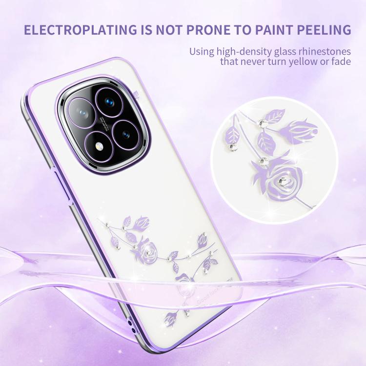 For Xiaomi Redmi Note 14 Pro+ 5G Bling Diamond Flower All-inclusive Phone Case