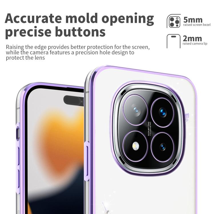 For Xiaomi Redmi Note 14 Pro+ 5G Bling Diamond Flower All-inclusive Phone Case