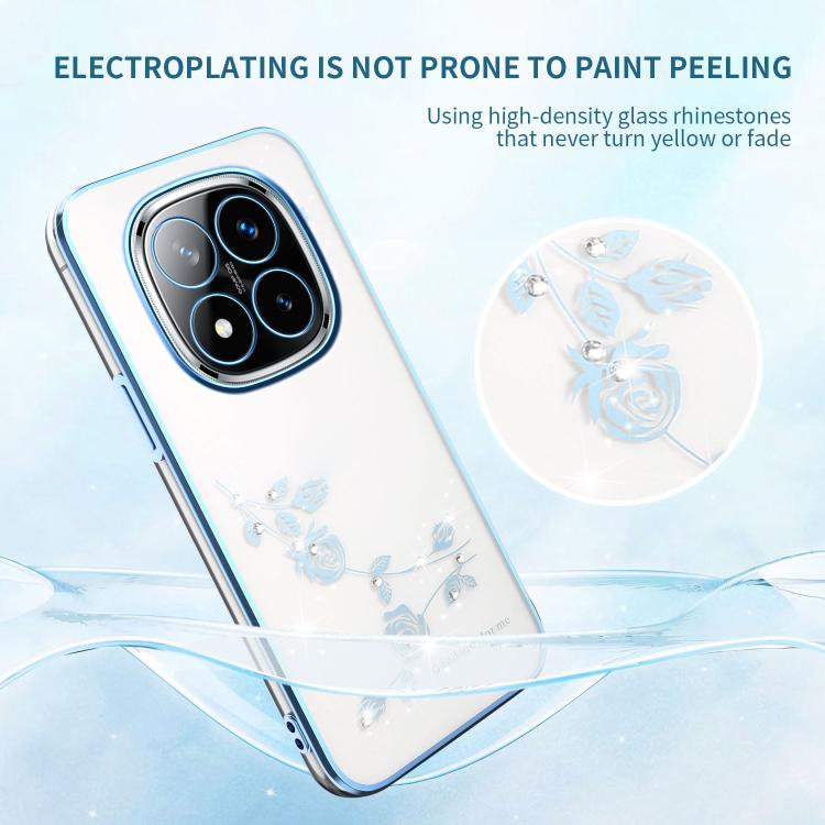 For Xiaomi Redmi Note 14 Pro+ 5G Bling Diamond Flower All-inclusive Phone Case