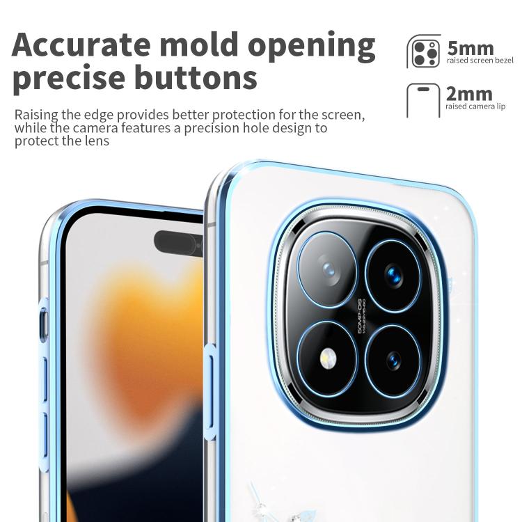 For Xiaomi Redmi Note 14 Pro+ 5G Bling Diamond Flower All-inclusive Phone Case