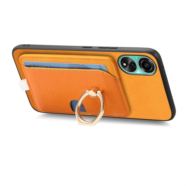For OPPO Reno8 T / A1 Pro Retro Cross Leather Ring Side Insert Card Bag MagSafe Phone Case