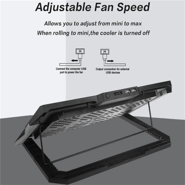 S601 RGB Light Notebook Cooler Adjustable Height Gaming Laptop Cooling Pad