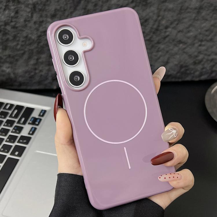For Samsung Galaxy S25 5G Glossy TPU Shockproof MagSafe Phone Case