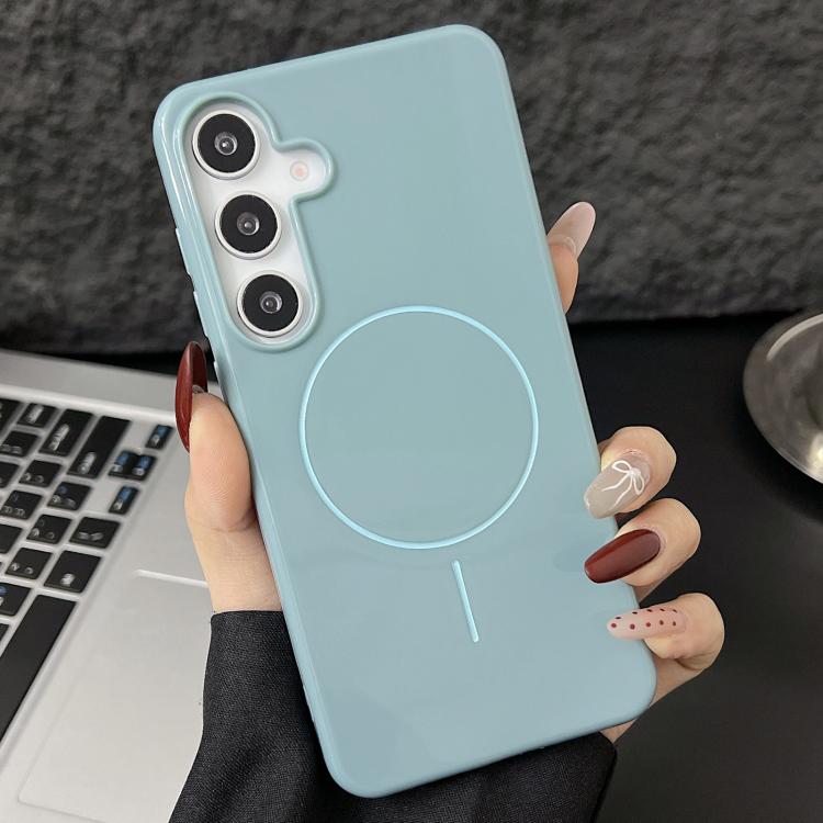 For Samsung Galaxy S25 5G Glossy TPU Shockproof MagSafe Phone Case