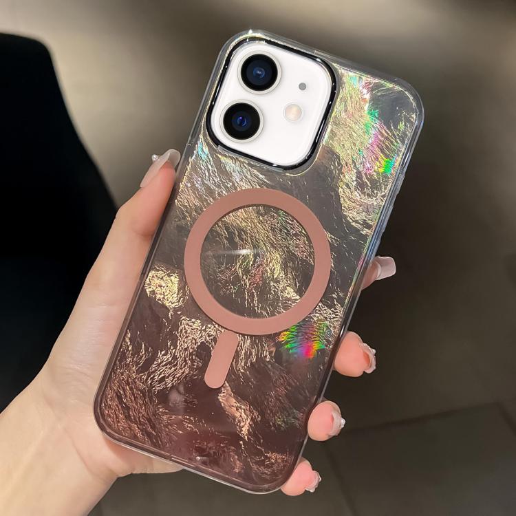 For iPhone 11 Plating Gradient Glacier Texture MagSafe Phone Case