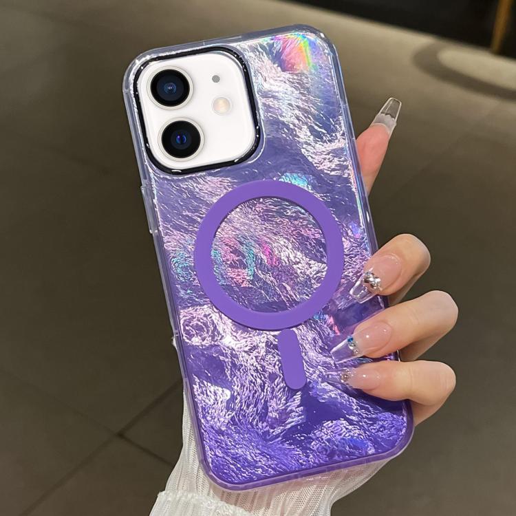 For iPhone 11 Plating Gradient Glacier Texture MagSafe Phone Case