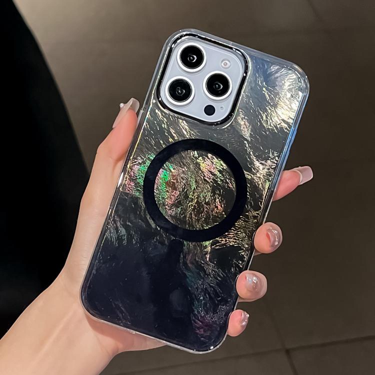 For iPhone 12 Pro Plating Gradient Glacier Texture MagSafe Phone Case