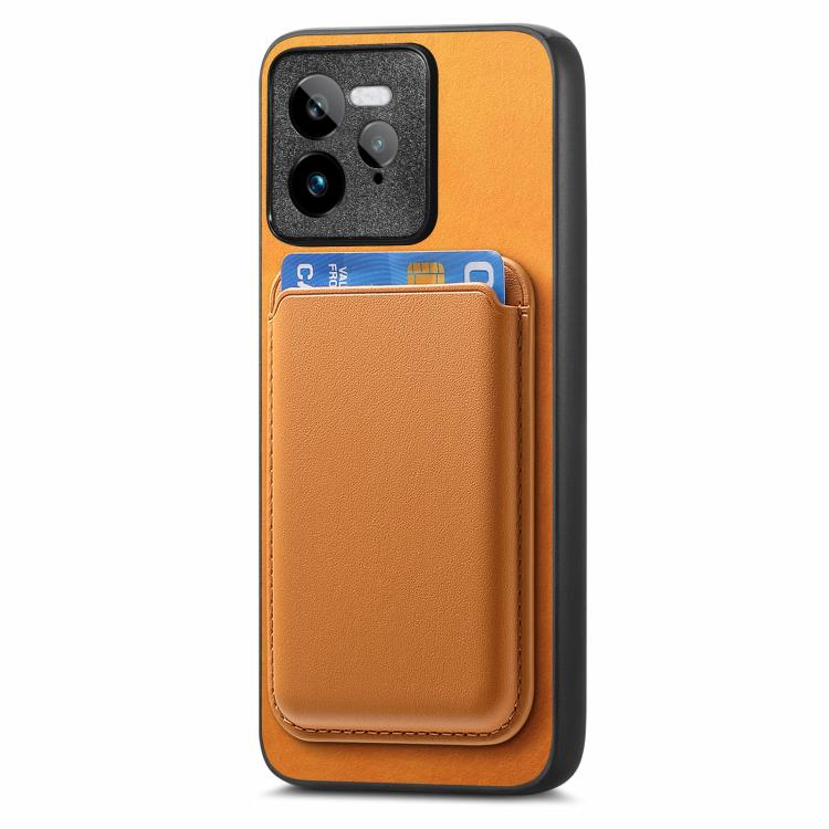 For Realme Neo 5 SE 5G Retro Magsafe Card Bag PU Back Cover Phone Case