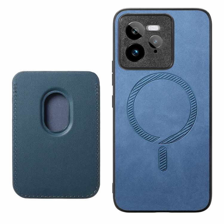 For Realme Neo 5 SE 5G Retro Magsafe Card Bag PU Back Cover Phone Case