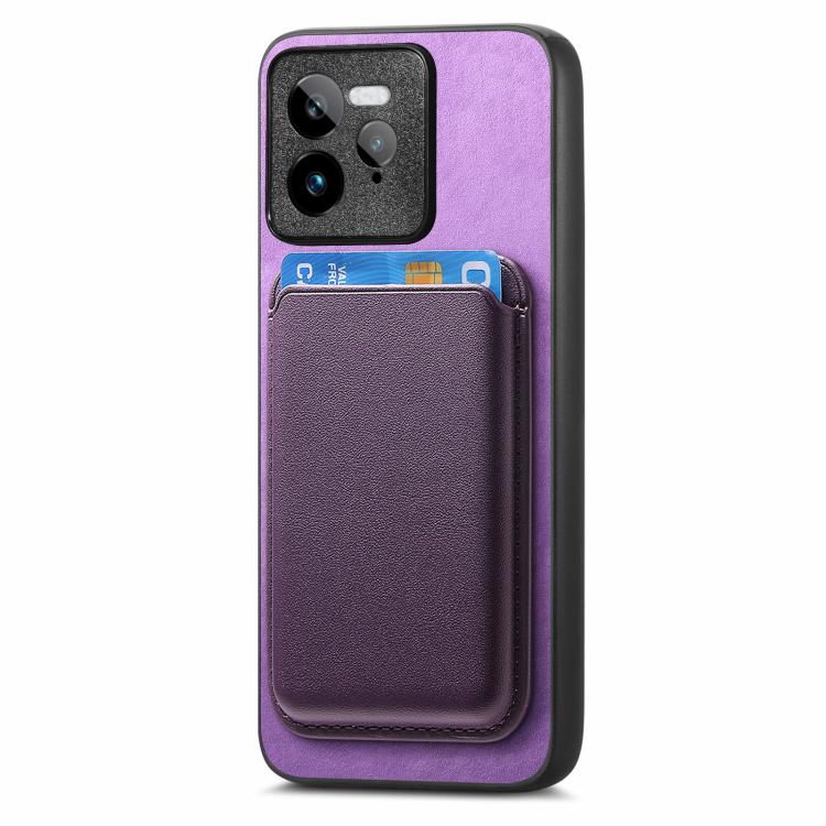 For Realme Neo 5 SE 5G Retro Magsafe Card Bag PU Back Cover Phone Case