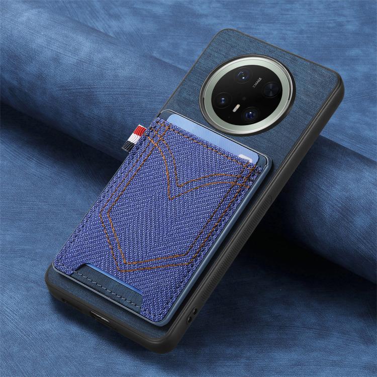 For Huawei Mate 70 Denim Texture Leather Skin Phone Case with Card Slot