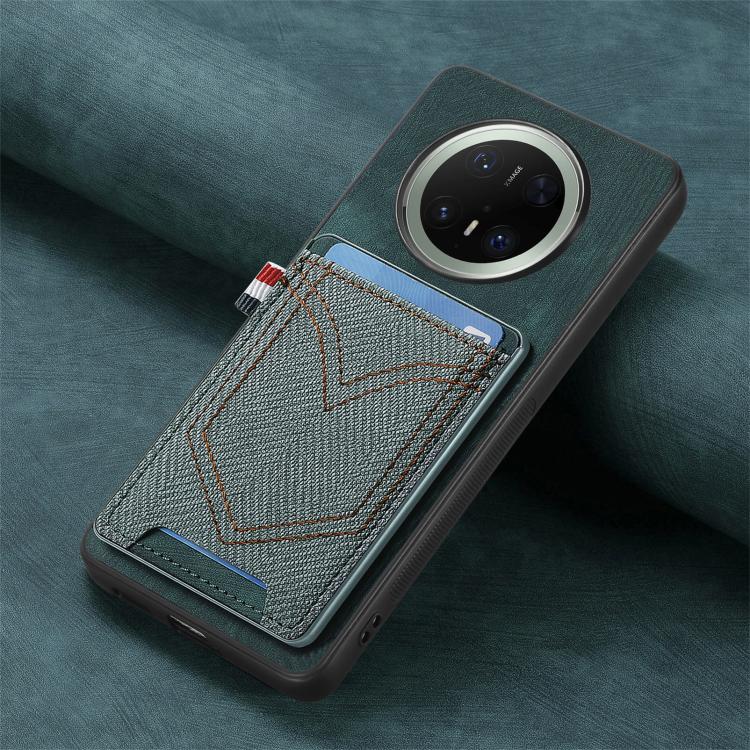 For Huawei Mate 70 Denim Texture Leather Skin Phone Case with Card Slot
