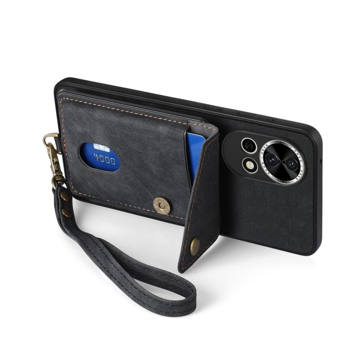 For Huawei nova 13 Retro Card Wallet Fold Leather Phone Case with Strap