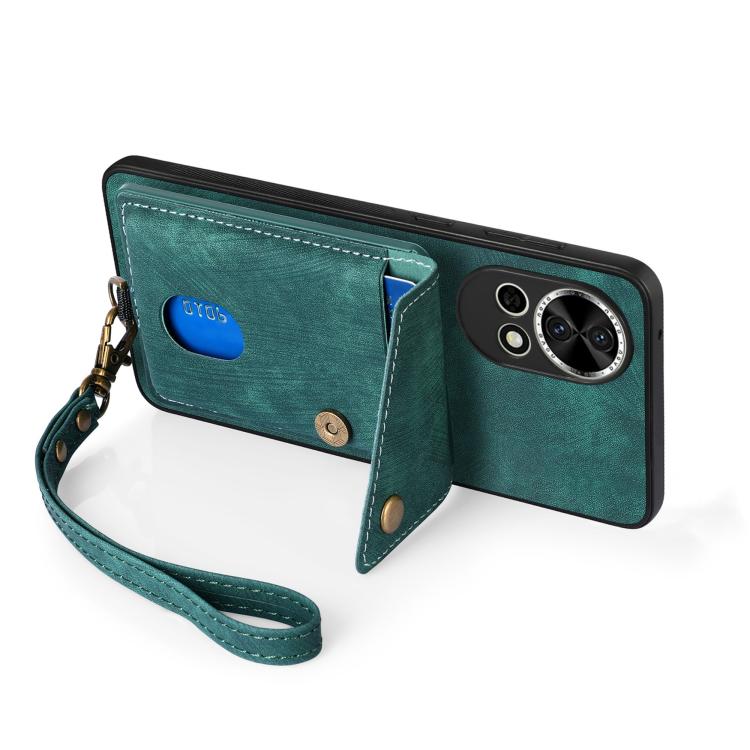 For Huawei nova 13 Retro Card Wallet Fold Leather Phone Case with Strap