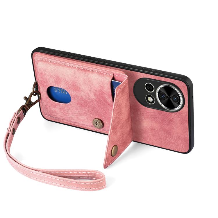 For Huawei nova 13 Retro Card Wallet Fold Leather Phone Case with Strap