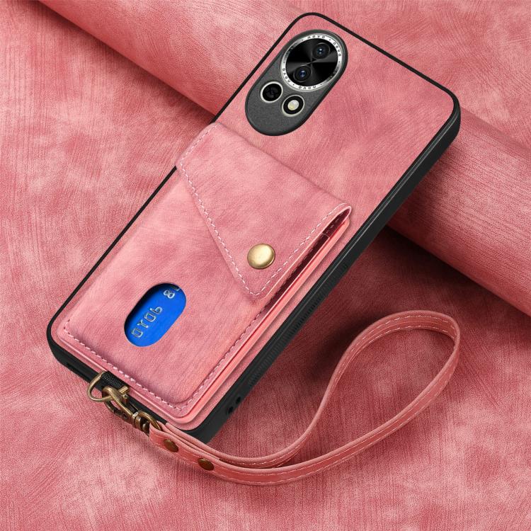 For Huawei nova 13 Retro Card Wallet Fold Leather Phone Case with Strap