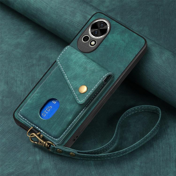 For Huawei nova 13 Pro Retro Card Wallet Fold Leather Phone Case with Strap