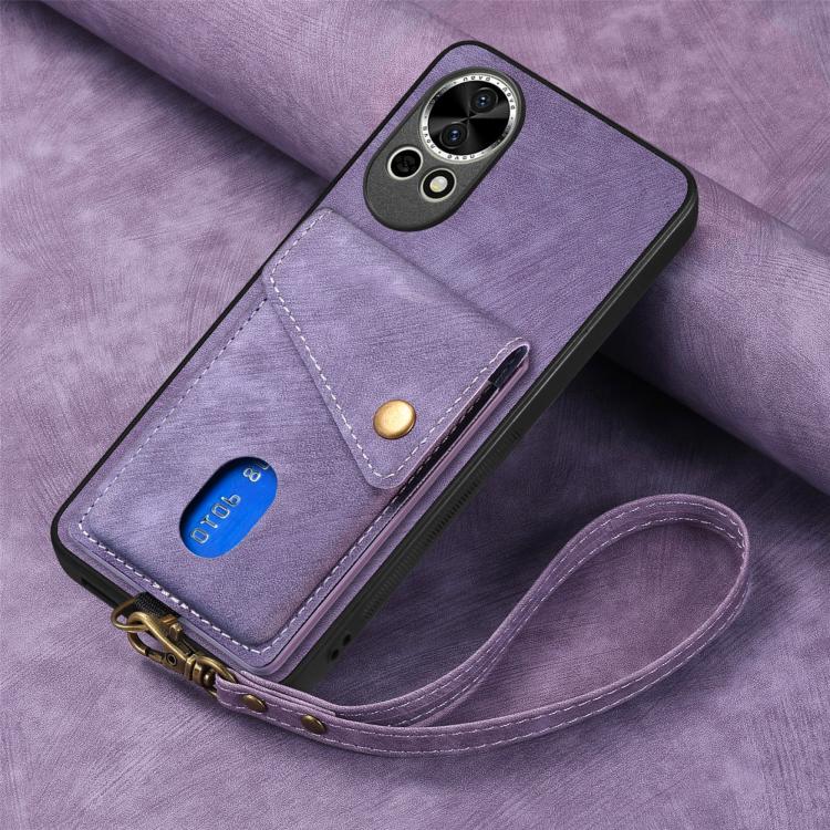 For Huawei nova 13 Pro Retro Card Wallet Fold Leather Phone Case with Strap