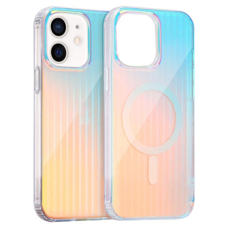 For iPhone 12 Laser Engraved Texture MagSafe Phone Case