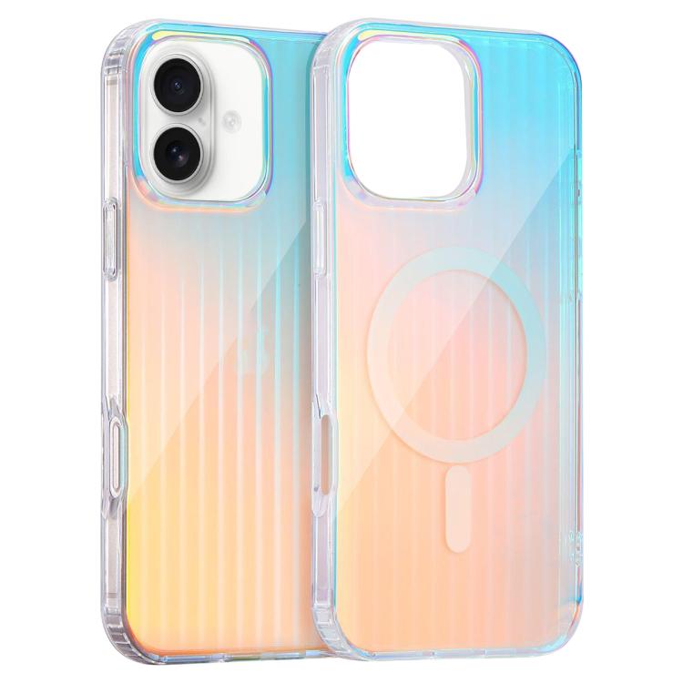 For iPhone 16 Laser Engraved Texture MagSafe Phone Case