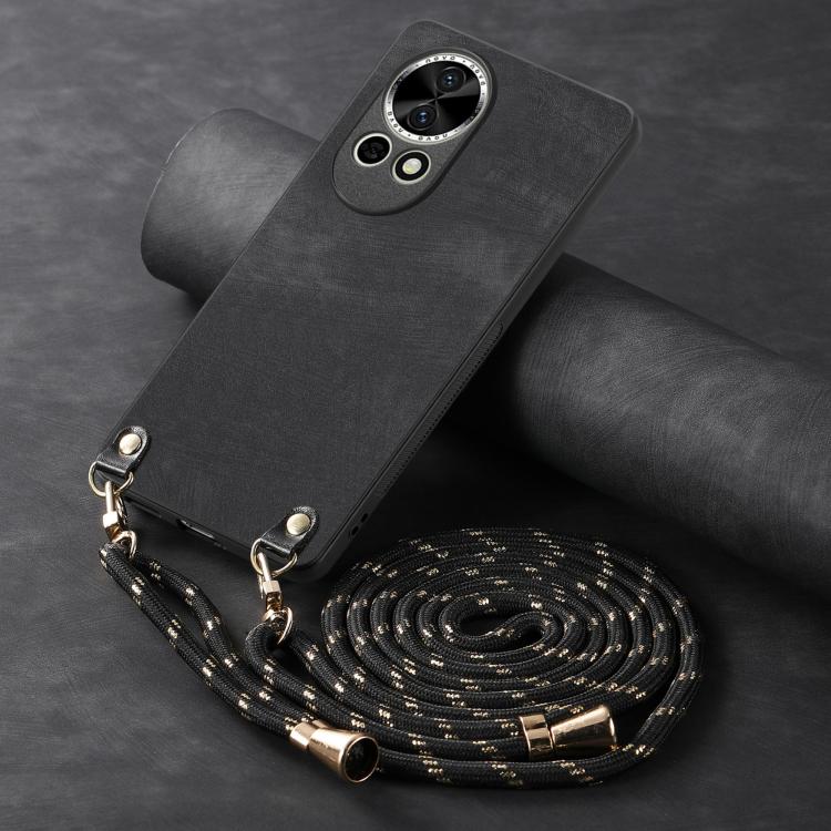 For Huawei nova 9 SE Vintage Leather PC Back Cover Phone Case with Crossbody Strap