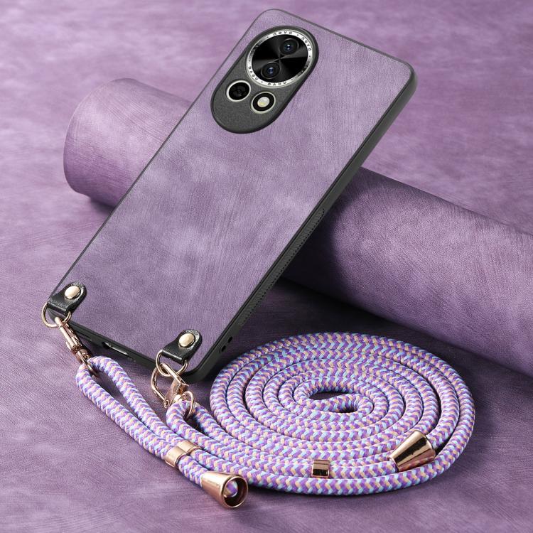 For Huawei nova 9 Vintage Leather PC Back Cover Phone Case with Crossbody Strap