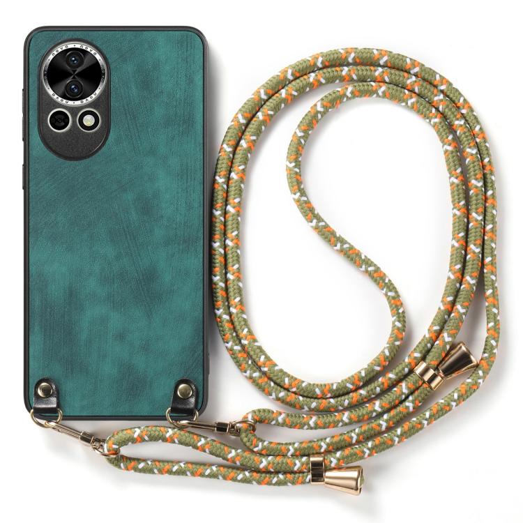 For Huawei nova 10 Vintage Leather PC Back Cover Phone Case with Crossbody Strap