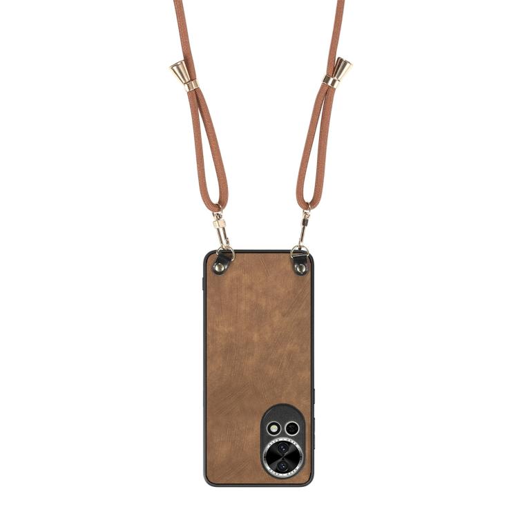 For Huawei nova 10 Vintage Leather PC Back Cover Phone Case with Crossbody Strap