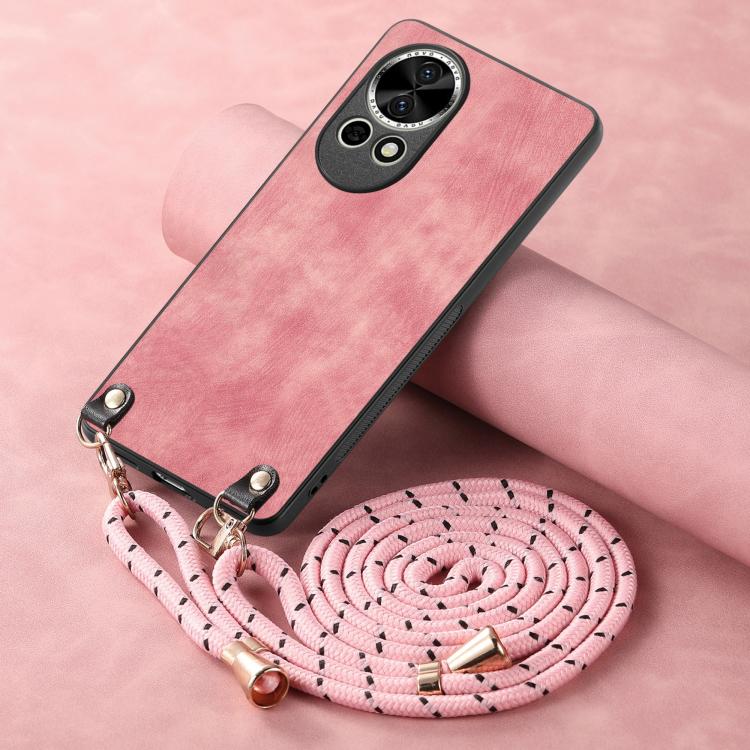 For Huawei nova 10 Vintage Leather PC Back Cover Phone Case with Crossbody Strap
