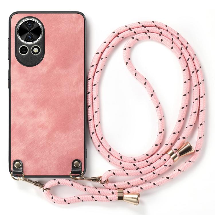 For Huawei nova 11 Pro Vintage Leather PC Back Cover Phone Case with Crossbody Strap
