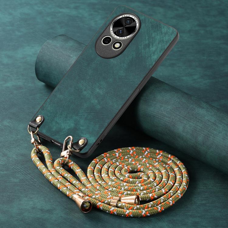 For Huawei nova 12 Vintage Leather PC Back Cover Phone Case with Crossbody Strap