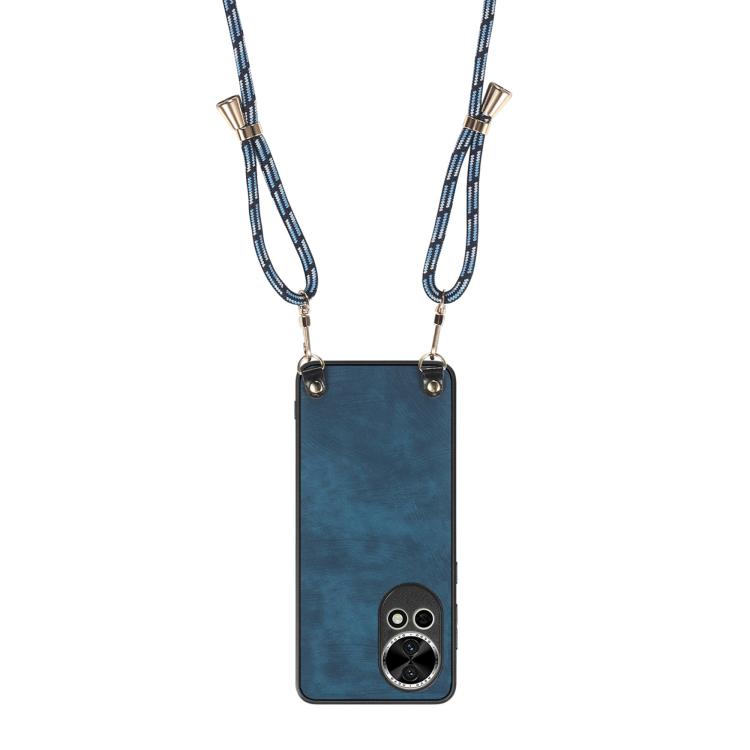 For Huawei nova 13 Pro Vintage Leather PC Back Cover Phone Case with Crossbody Strap