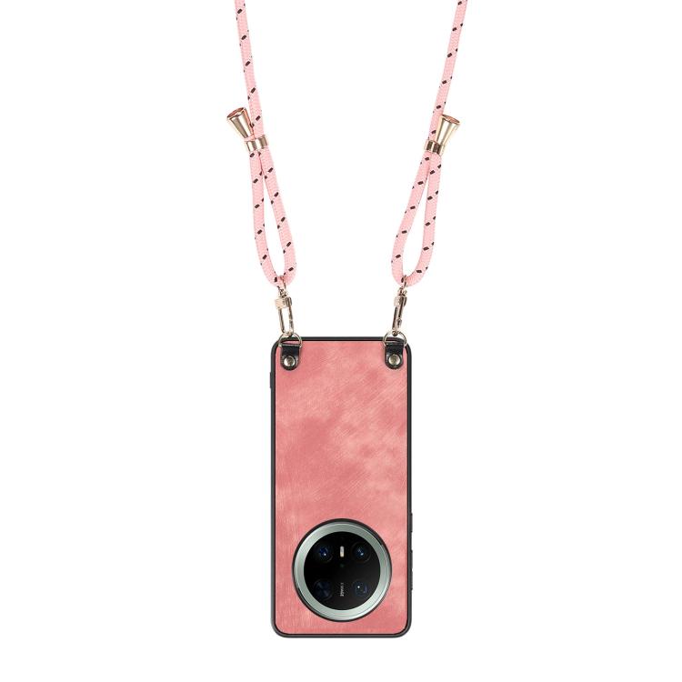 For Huawei Mate 70 Vintage Leather PC Back Cover Phone Case with Crossbody Strap