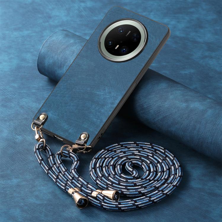 For Huawei Mate 70 Vintage Leather PC Back Cover Phone Case with Crossbody Strap