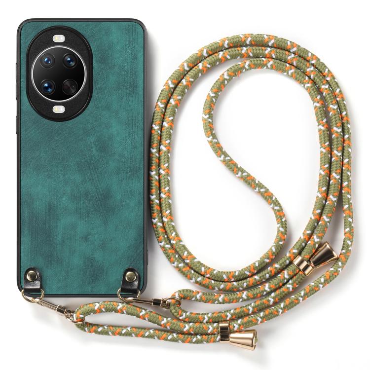 For Huawei nova 14 Vintage Leather PC Back Cover Phone Case with Crossbody Strap