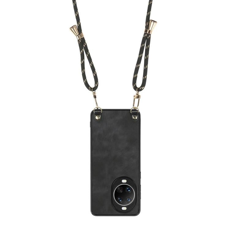For Huawei nova 14 Vintage Leather PC Back Cover Phone Case with Crossbody Strap