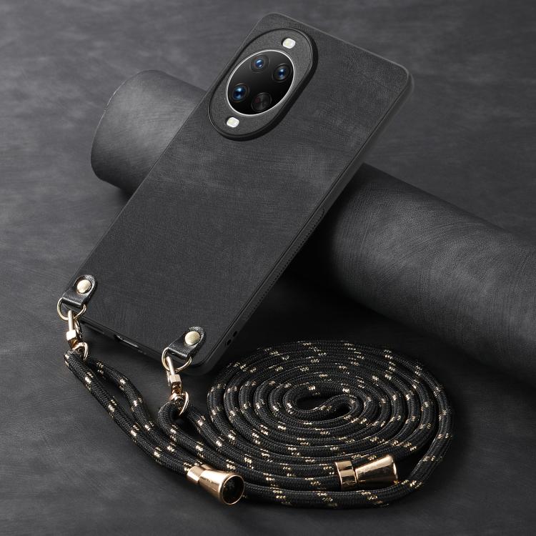 For Huawei nova 14 Vintage Leather PC Back Cover Phone Case with Crossbody Strap