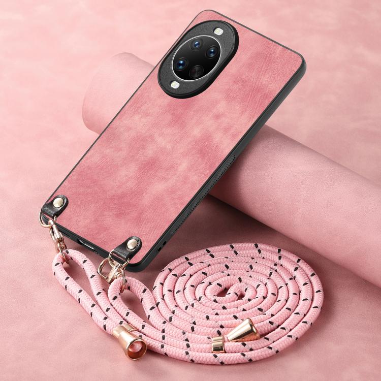 For Huawei nova 14 Vintage Leather PC Back Cover Phone Case with Crossbody Strap