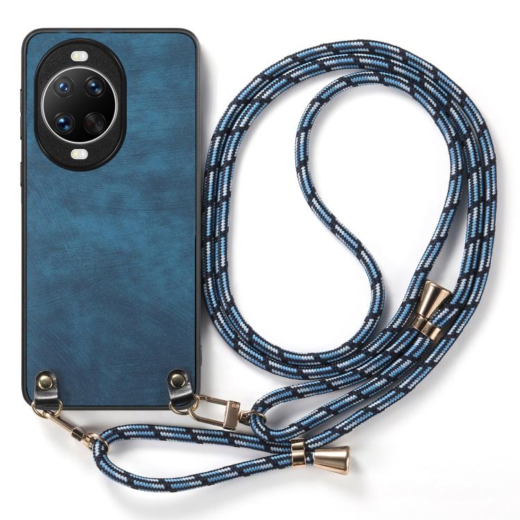 For Huawei nova 14 Pro Vintage Leather PC Back Cover Phone Case with Crossbody Strap