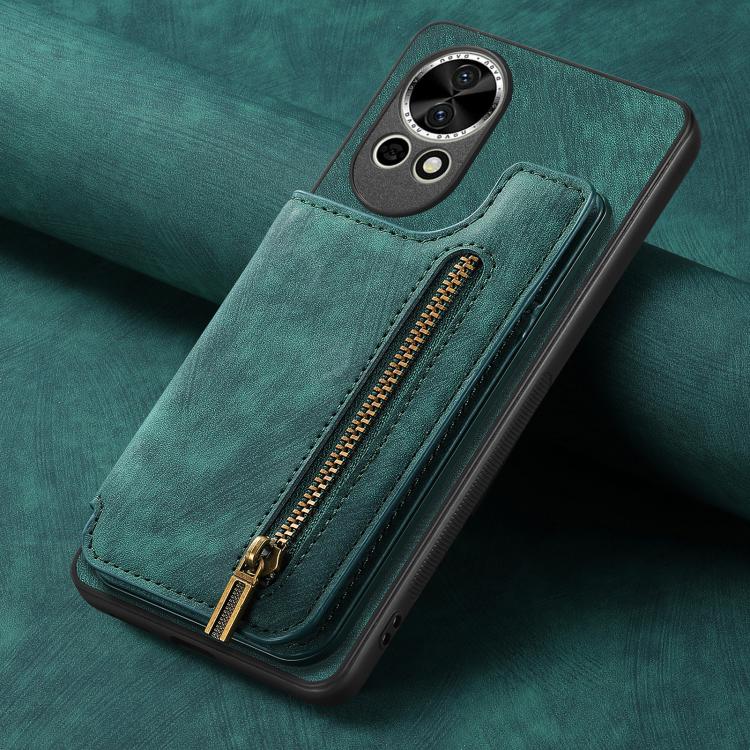 For Huawei nova 11 Pro Retro Leather Zipper Wallet Back Phone Case