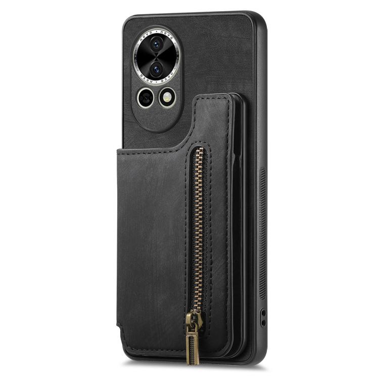 For Huawei nova 10 Pro Retro Leather Zipper Wallet Back Phone Case