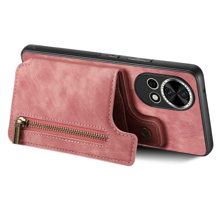 For Huawei Nova 8 Retro Leather Zipper Wallet Back Phone Case
