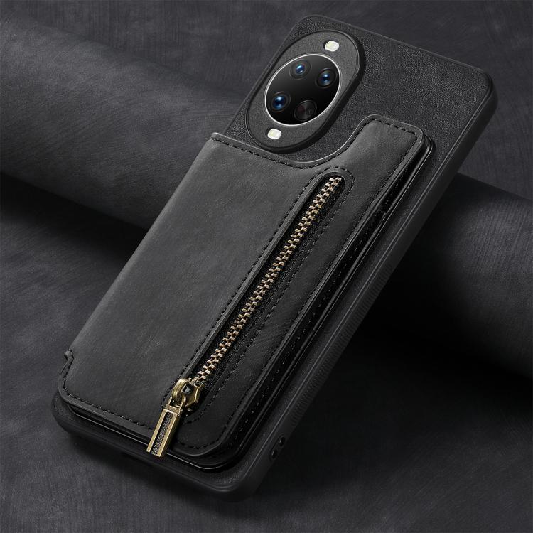For Huawei nova 14 Retro Leather Zipper Wallet Back Phone Case